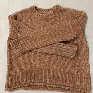 Chenille velvet fuzzy sweater